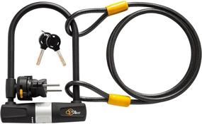 img 4 attached to Bike U Lock with Cable - Via Velo Heavy Duty Bicycle U-Lock, 14mm Thick Shackle and 10mm x 1.8m Steel Cable with Mounting Bracket - Ideal for Road, Mountain, Electric, and Folding Bikes