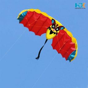 img 1 attached to 🪁 Hengda 1.4M Bat Design Dual Line Stunt Kite Soft Parafoil Kite 55-inch with Flying Tool Set