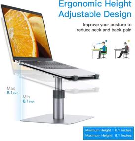 img 2 attached to Adjustable Height Swivel Laptop Stand | 360° Computer Stand for Laptops | Ergonomic Aluminum Laptop Riser for Desk | Compatible with MacBook Pro/Air, Dell XPS, Lenovo (10-16 Inches)