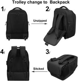 img 1 attached to 🎒 Rolling Backpack: AMBOR Waterproof Wheeled Backpack for Business Professionals and Students - 15.6 Inch Laptop Fit, Black