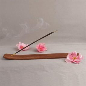 img 3 attached to Natural Bamboo Incense Holder for Sticks - Pack of 2 - 10 Inches Large Ash Catcher Sticks Burner