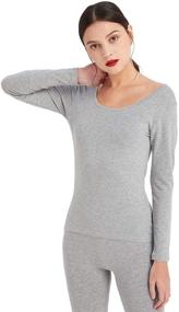 img 4 attached to Mcilia Womens Cotton Neckline Thermal Women's Clothing for Lingerie, Sleep & Lounge