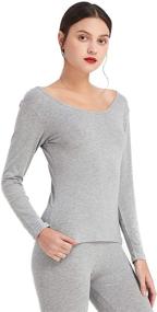 img 2 attached to Mcilia Womens Cotton Neckline Thermal Women's Clothing for Lingerie, Sleep & Lounge