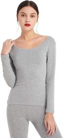 img 3 attached to Mcilia Womens Cotton Neckline Thermal Women's Clothing for Lingerie, Sleep & Lounge