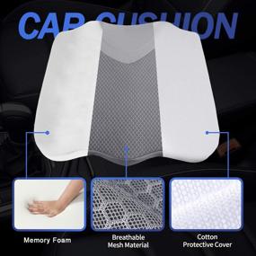 img 2 attached to 🚗 Enhance Driving Comfort and Visibility with KINGLETING Car Seat Cushion - Universal Fit for Auto SUV Truck (Gray)