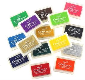 img 1 attached to 🖌️ DECORA Kids Stamp Ink Pads - Water-Soluble for DIY Scrapbooking, Finger Printing, Card Making - 15 Vibrant Colors