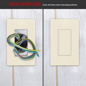 img 2 attached to 🔌 Enerlites 1 Gang Rocker Outlet Wall Plate, 6001-LA Decorator Design - Light Almond Finish