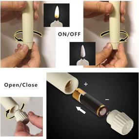 img 1 attached to 🕯️ 6-PACK Flameless Battery-Powered Ivory Taper Window Candles with Timer, Remote, and Candlestick – Includes Clips, Suction Cup, and Removable Silver Candleholders – Patent-Pending Design