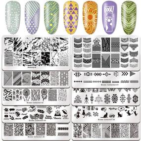 img 2 attached to 💅 Biutee Nail Stamping Plates Kit: 10pc Art Plates, Double-Head Stamper, Scraper, & Storage Bag - Salon Design Image Plate Stencils for Manicure Art