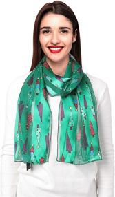 img 4 attached to 🎄 CBC Crown Christmas Tree-Themed Women's Scarves and Wraps - Festive Accessories for the Holiday Season