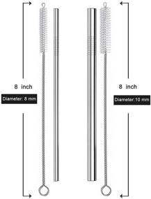 img 3 attached to 🍹 AFUUFA Straw Cleaner Brush Set - 10 Pack, 5-Piece 8” x 8mm Straw Brush and 5-Piece 8” x 10mm Piper Cleaners for Hookah Set, with Nylon Bristles and Stainless Steel Straw Brushes - Clear