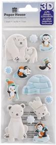 img 1 attached to 🐧 Polar Animals Puffy Stickers (3-Pack) - Paper House Productions STP-0029E: Fun and Adorable Arctic Creatures for Kids