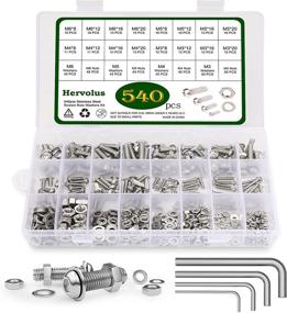 img 4 attached to 💡 304 Stainless Steel Machine Screws 540PCS Assortment Kit - M3 M4 M5 M6 Sizes, Hex Socket Head Cap Screws Set with Bolts, Nuts, Washers, and Hex Wrenches Included. Convenient Storage Box!