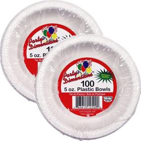 img 2 attached to 200 Count White Plastic Bowls - Party Dimensions, 5 oz, Disposable