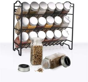 img 3 attached to SWOMMOLY Spice Rack Organizer Kit with 18 Square Spice Jars, 396 Labels & Chalk Marker, Funnel Included - Complete Spice Organizer for Countertop, Cabinet, or Wall Mounting