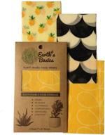 🌍 earth's basics reusable organic food wraps - assorted design 3 pack: eco-friendly, biodegradable vegan wraps for plant based food - non-toxic and small sized logo