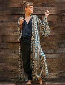 img 3 attached to 👘 Stunning EDOLYNSA Women's Long Kimono Robe: The Perfect Beach Coverup!