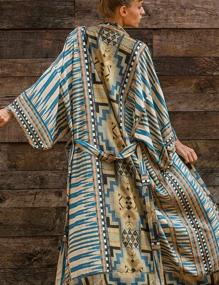 img 1 attached to 👘 Stunning EDOLYNSA Women's Long Kimono Robe: The Perfect Beach Coverup!