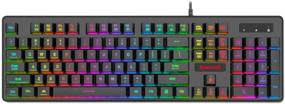 img 4 attached to 💻 Redragon K509-RGB PC Gaming Keyboard 104 Key Quiet Low Profile RGB Keyboard Backlit Dyaus - Mechanical Feel for Windows PC (No Side Edge Light Illumination)