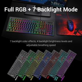 img 3 attached to 💻 Redragon K509-RGB PC Gaming Keyboard 104 Key Quiet Low Profile RGB Keyboard Backlit Dyaus - Mechanical Feel for Windows PC (No Side Edge Light Illumination)