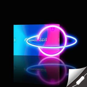 img 2 attached to 🪐 Lumoonosity Planet Neon Sign: USB Powered LED Light for Wall Decor, Saturn Neon Light for Bedroom or Gaming Room