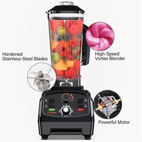 img 3 attached to 🍹 COLZER 2200-Watt Professional Countertop Smoothie Blender with Timer and 2L Cups for Frozen Drinks, Shakes, and Smoothies