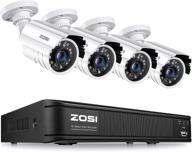 📷 zosi 1080p h.265+ система камер видеонаблюдения для дома: 5mp lite регистратор dvr с 4 x камерами 1920tvl, ночным видением, детекцией движения - удаленным доступом, наблюдением на открытом/закрытом воздухе (без жесткого диска) логотип