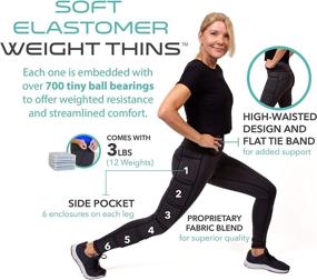 img 3 attached to 💪 Maximize Your Workout with High-Waisted Weighted Leggings for Women - 3 lbs Removable Weights