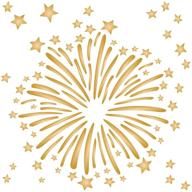 🎆 firework stencil - 4.5 x 4.5 inch (small) mix media layering stencils for painting templates logo