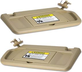 img 4 attached to 🌞 WEILEITE Left Driver & Right Passenger Side Sun Visor for Honda Civic 2006-2011 | Replaces 83230-SNA-A01ZB/83280-SNA-A01ZB (Pair, Beige)