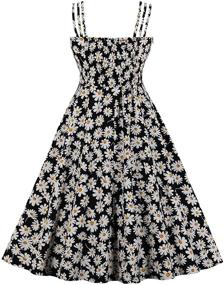 img 3 attached to 🌸 Wellwits Women's Floral Sundress Vintage Women's Clothing for Dresses