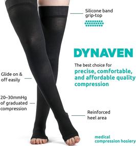 img 3 attached to 30-40mmHg SIGVARIS Women's DYNAVEN Grip-Top Open Toe Thigh-Highs