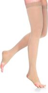 30-40mmhg sigvaris women's dynaven grip-top open toe thigh-highs логотип