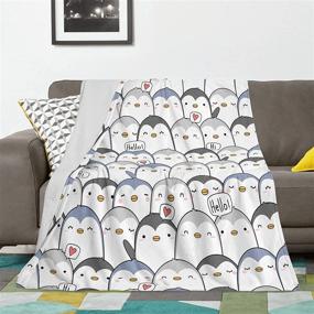 img 3 attached to Adorable Penguin Blanket Blankets Lightweight