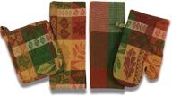 serafina home fall harvest thanksgiving kitchen towels and pot holder: vibrant autumn jacquard leaves and pumpkin design логотип