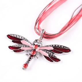 img 1 attached to 🐉 Enchanting Red Dragonfly Necklace: AKOAK Creative Multi Layer Design