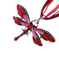 🐉 enchanting red dragonfly necklace: akoak creative multi layer design logo