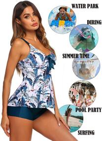 img 2 attached to Logeri Tankini Swimsuits Bathing Swimwear Women's Clothing