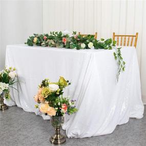 img 3 attached to 🌟 Enhance Your Table Decor with ShinyBeauty White Sequin Tablecloth 48X72