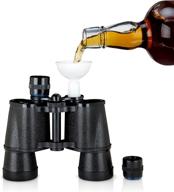 🔍 collins accessories binocular flask, gameday hidden flask, hidden alcohol barware accessory, black, 16 oz capacity logo