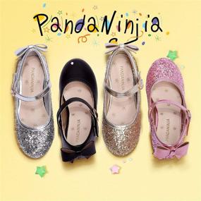img 3 attached to PANDANINJIA Toddler Little Wedding Princess Girls' flat shoes