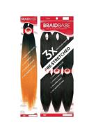 🧶 волосы для плетения braid babe pre-stretched 3-пачка 54 дюйма (1 пачка, 1b) логотип