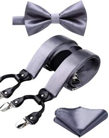 img 4 attached to 👔 HISDERN Adjustable Solid Suspenders Braces