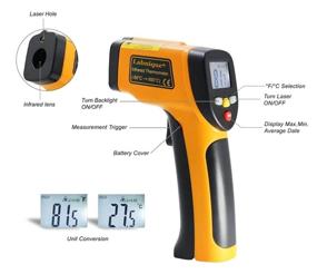 img 3 attached to Industrial Infrared Thermometer for Non-Human Use - Laser IR, Non-Contact Temperature Gun for Extreme Ranges (-58℉ to 1202℉)