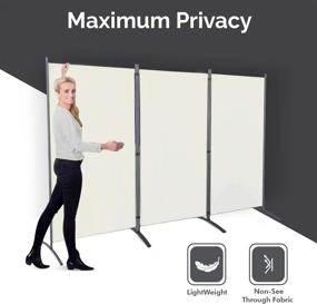 img 2 attached to 🚪 Versatile Folding Room Divider for Privacy and Organization - Perfect for School, Church, Office, and More - 102" W X 71" Inches - Freestanding & Foldable