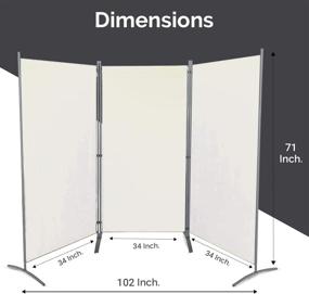 img 3 attached to 🚪 Versatile Folding Room Divider for Privacy and Organization - Perfect for School, Church, Office, and More - 102" W X 71" Inches - Freestanding & Foldable