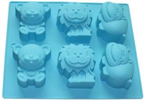 img 3 attached to 🦒 Premium X-Haibei Jungle Zoo Animals Silicone Soap Mold for Chocolate Cake, Gelatin, and Ice Cream Making - High Quality, 3.5oz per Cell