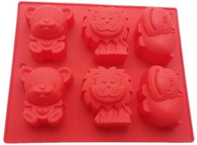 img 1 attached to 🦒 Premium X-Haibei Jungle Zoo Animals Silicone Soap Mold for Chocolate Cake, Gelatin, and Ice Cream Making - High Quality, 3.5oz per Cell