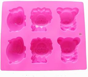 img 2 attached to 🦒 Premium X-Haibei Jungle Zoo Animals Silicone Soap Mold for Chocolate Cake, Gelatin, and Ice Cream Making - High Quality, 3.5oz per Cell