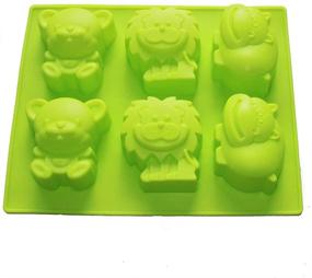 img 4 attached to 🦒 Premium X-Haibei Jungle Zoo Animals Silicone Soap Mold for Chocolate Cake, Gelatin, and Ice Cream Making - High Quality, 3.5oz per Cell